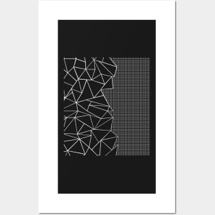 Abstract Outline Grid New Black Posters and Art